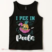 I Pee In Pools Swimming Joke Peeing In Public Pools Tank Top thumb 2