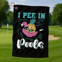 I Pee In Pools Swimming Joke Peeing In Public Pools Golf Towel thumb 1