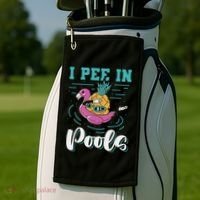 I Pee In Pools Swimming Joke Peeing In Public Pools Golf Towel thumb 2