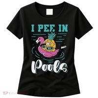 I Pee In Pools Swimming Joke Peeing In Public Pools Women's T-Shirt thumb 0