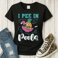 I Pee In Pools Swimming Joke Peeing In Public Pools Women's T-Shirt thumb 3