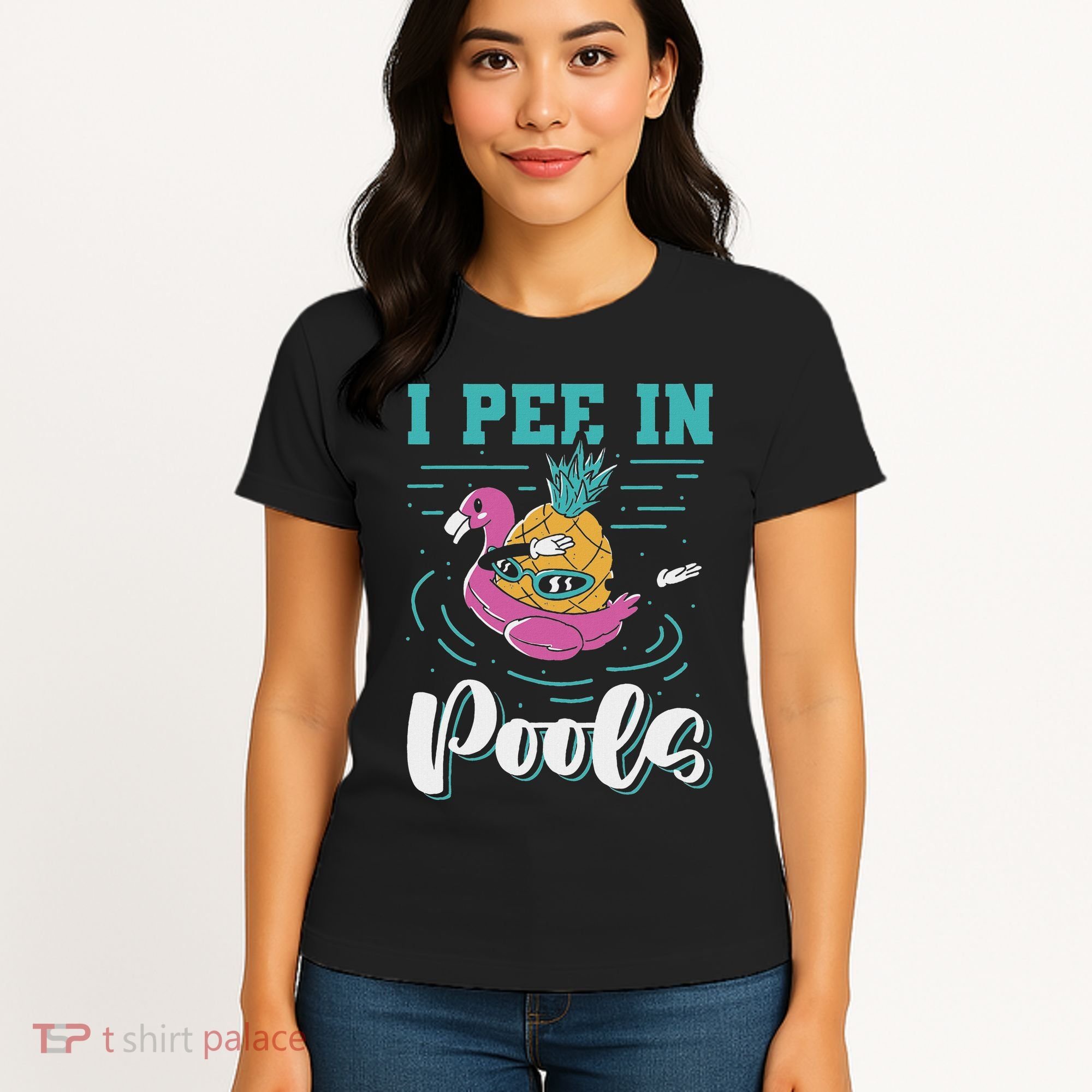 I Pee In Pools Swimming Joke Peeing In Public Pools Women's T-Shirt