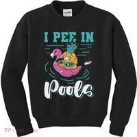 I Pee In Pools Swimming Joke Peeing In Public Pools Kids Sweatshirt thumb 0