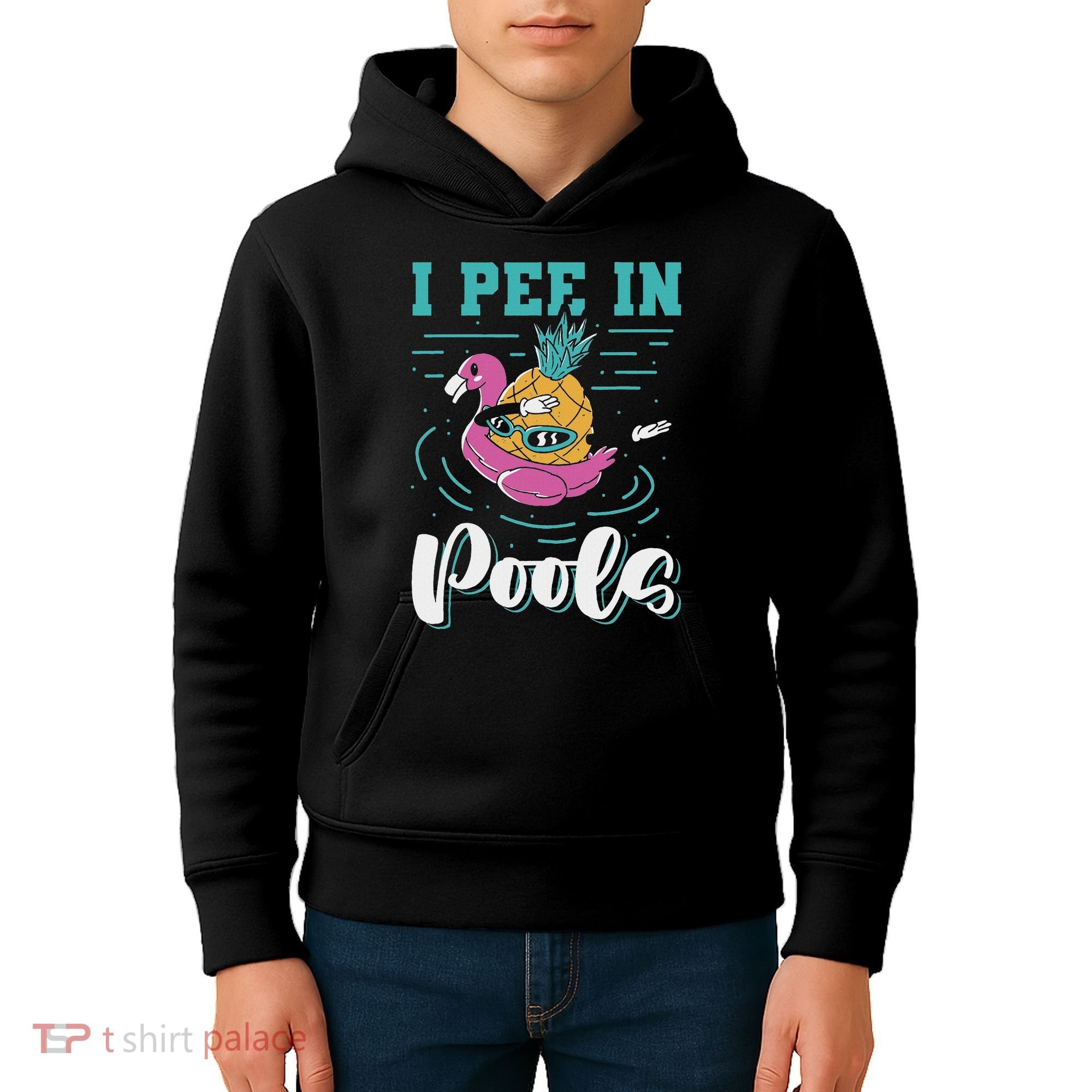 I Pee In Pools Swimming Joke Peeing In Public Pools Kids Hoodie