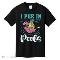 I Pee In Pools Swimming Joke Peeing In Public Pools Kids T-Shirt thumb 0