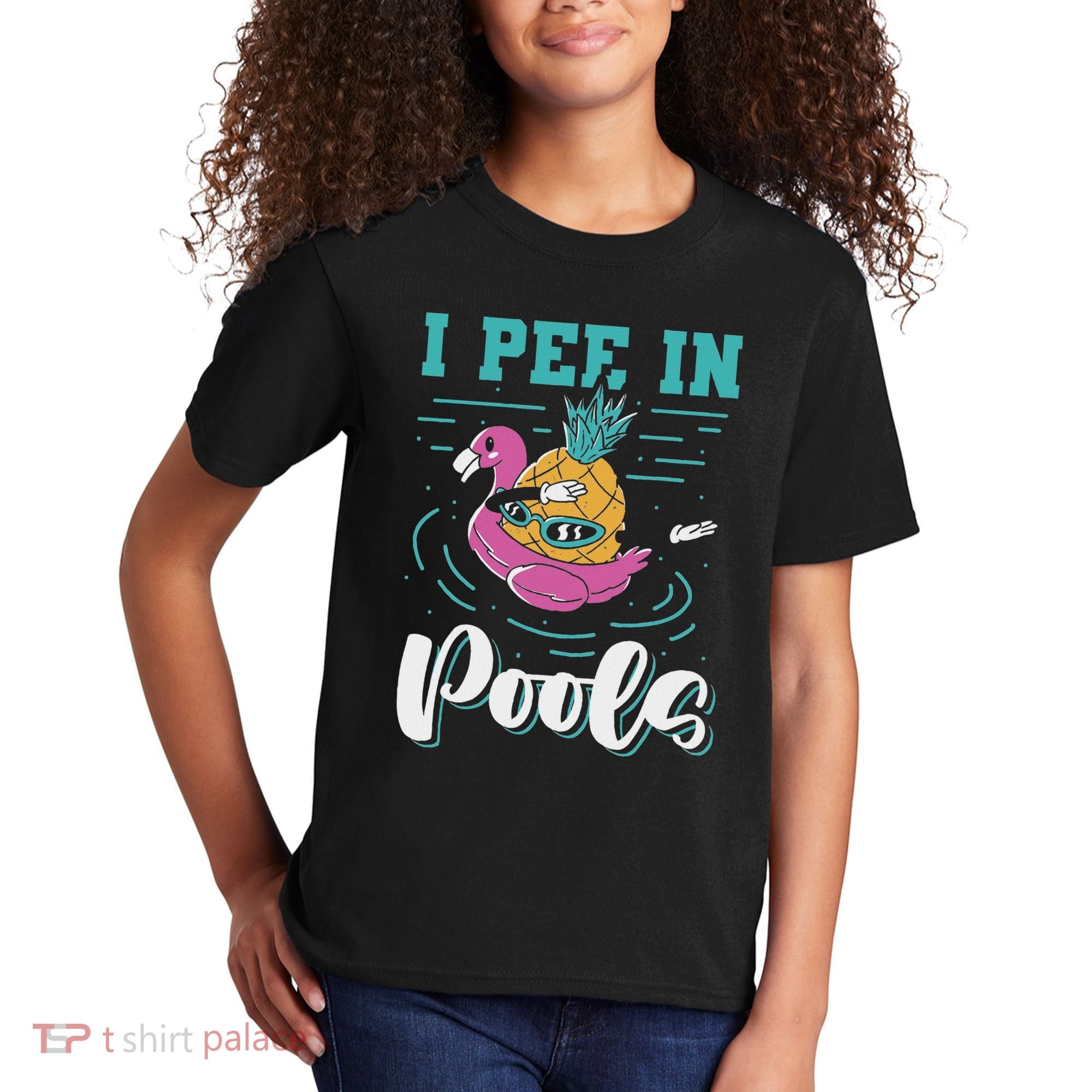 I Pee In Pools Swimming Joke Peeing In Public Pools Kids T-Shirt