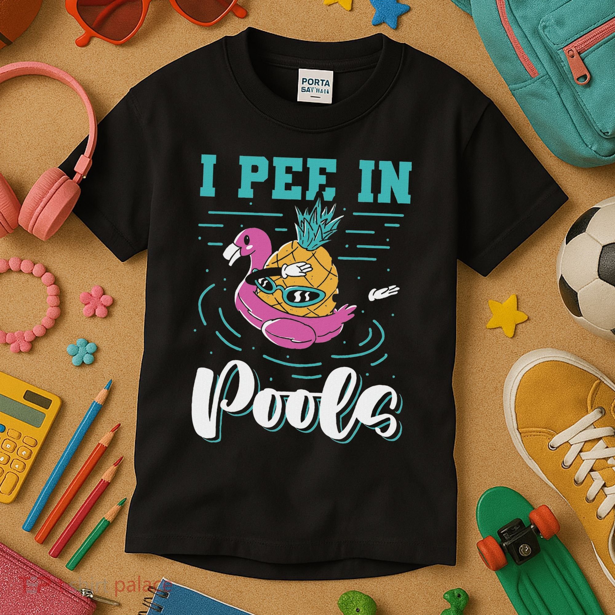 I Pee In Pools Swimming Joke Peeing In Public Pools Kids T-Shirt