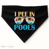 I Pee In Pools Funny Jokes Sarcastic Sayings USA-Made Doggie Bandana thumb 0