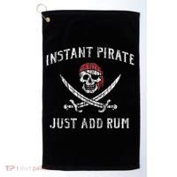 Instant Pirate Just Add Rum Funny Golf Towel thumb 0