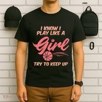 I PLay Like Basketball Cute Player Baller T-Shirt thumb 6