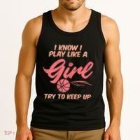 I PLay Like Basketball Cute Player Baller Tank Top thumb 3