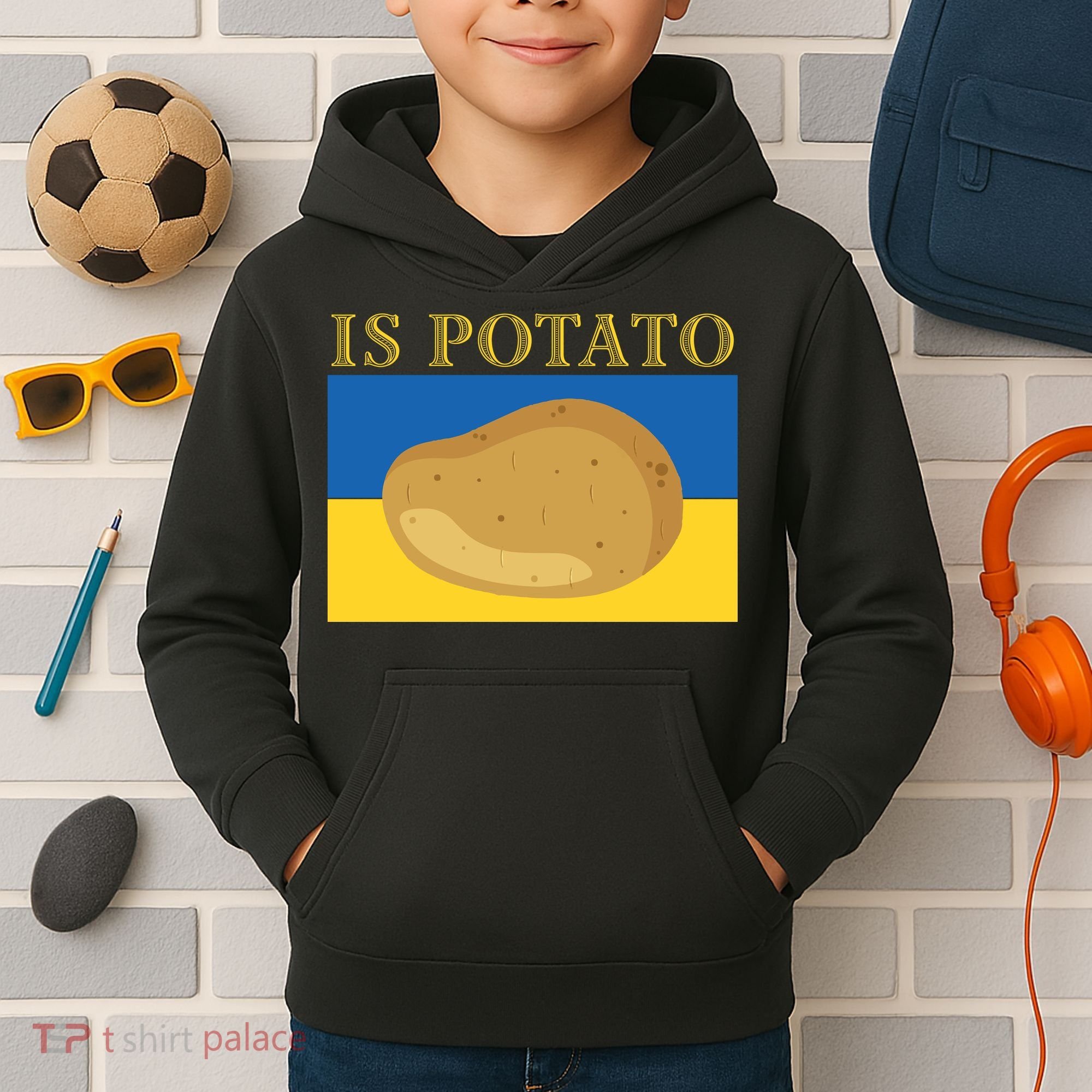 Is Potato Late Show Funny Ukraine Colbert Kids Hoodie
