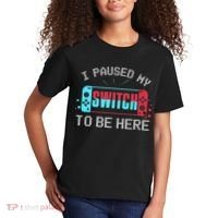 I Paused My Switch To Be Here Switch Gamer Gift Kids T-Shirt thumb 2