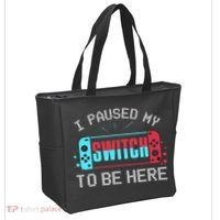 I Paused My Switch To Be Here Switch Gamer Gift Tote Bag thumb 2