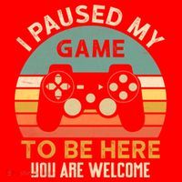 I Paused My Game To Be Here YouRe Welcome Retro Gamer Gift Santa Hat thumb 1
