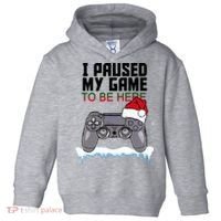 I Paused My Game To Be Here Christmas Gamer Toddler Hoodie thumb 0