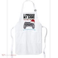 I Paused My Game To Be Here Christmas Gamer Apron thumb 0