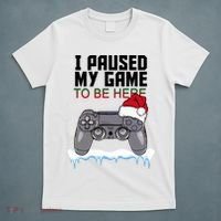 I Paused My Game To Be Here Christmas Gamer T-Shirt thumb 5