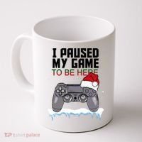 I Paused My Game To Be Here Christmas Gamer Coffee Mug thumb 0