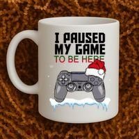I Paused My Game To Be Here Christmas Gamer Coffee Mug thumb 2