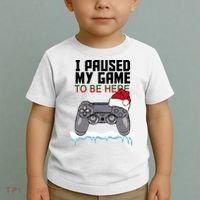 I Paused My Game To Be Here Christmas Gamer Toddler T-Shirt thumb 2