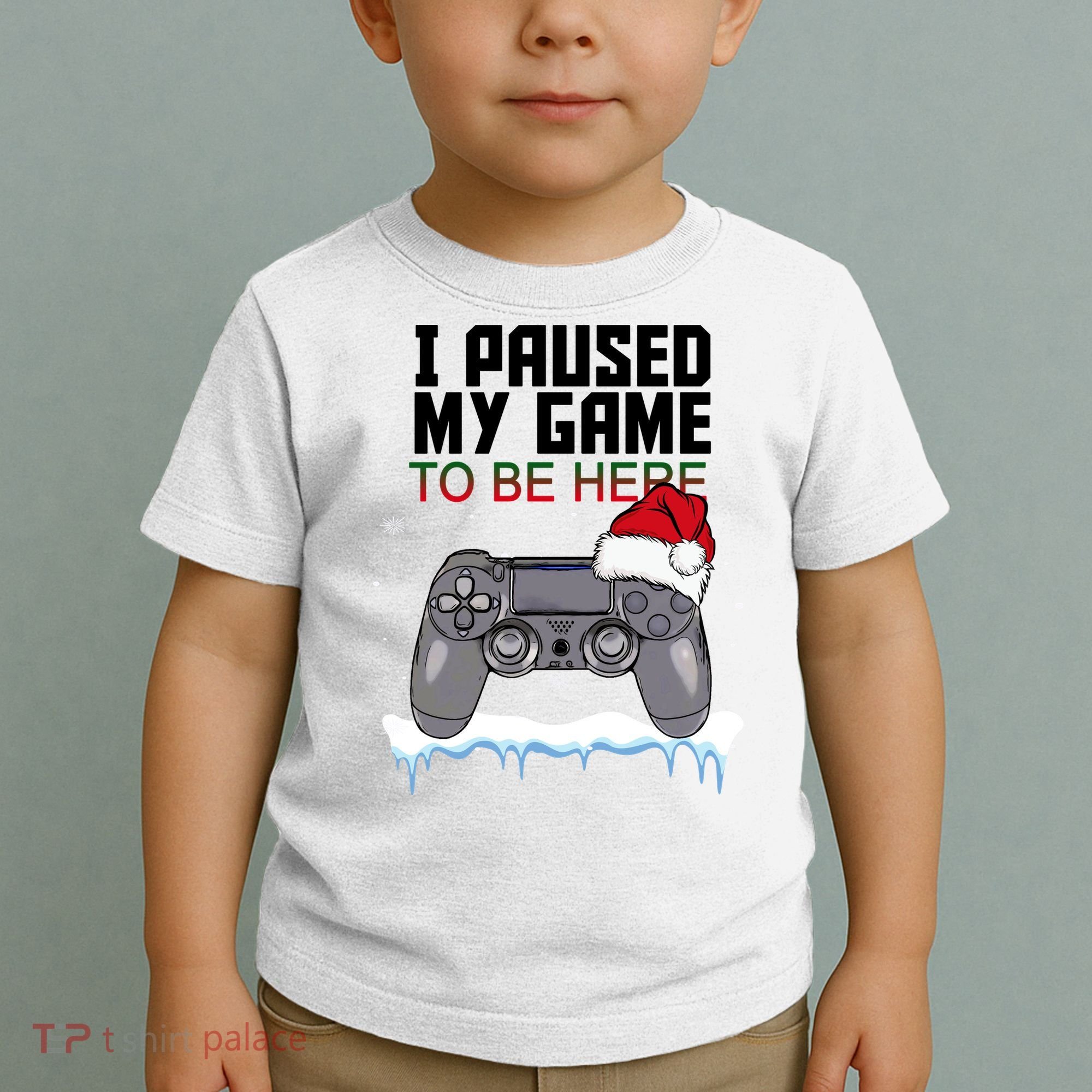 I Paused My Game To Be Here Christmas Gamer Toddler T-Shirt