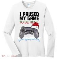 I Paused My Game To Be Here Christmas Gamer Women's Long Sleeve Shirt thumb 0