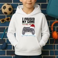 I Paused My Game To Be Here Christmas Gamer Kids Hoodie thumb 2