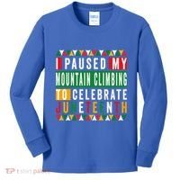 I Paused My Mountain Climbing To Celebrate Junenth 1865 Gift Kids Long Sleeve Shirt thumb 0