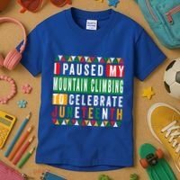 I Paused My Mountain Climbing To Celebrate Junenth 1865 Gift Kids T-Shirt thumb 3