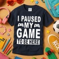 I Paused My Game To Be Here Kids T-Shirt thumb 3