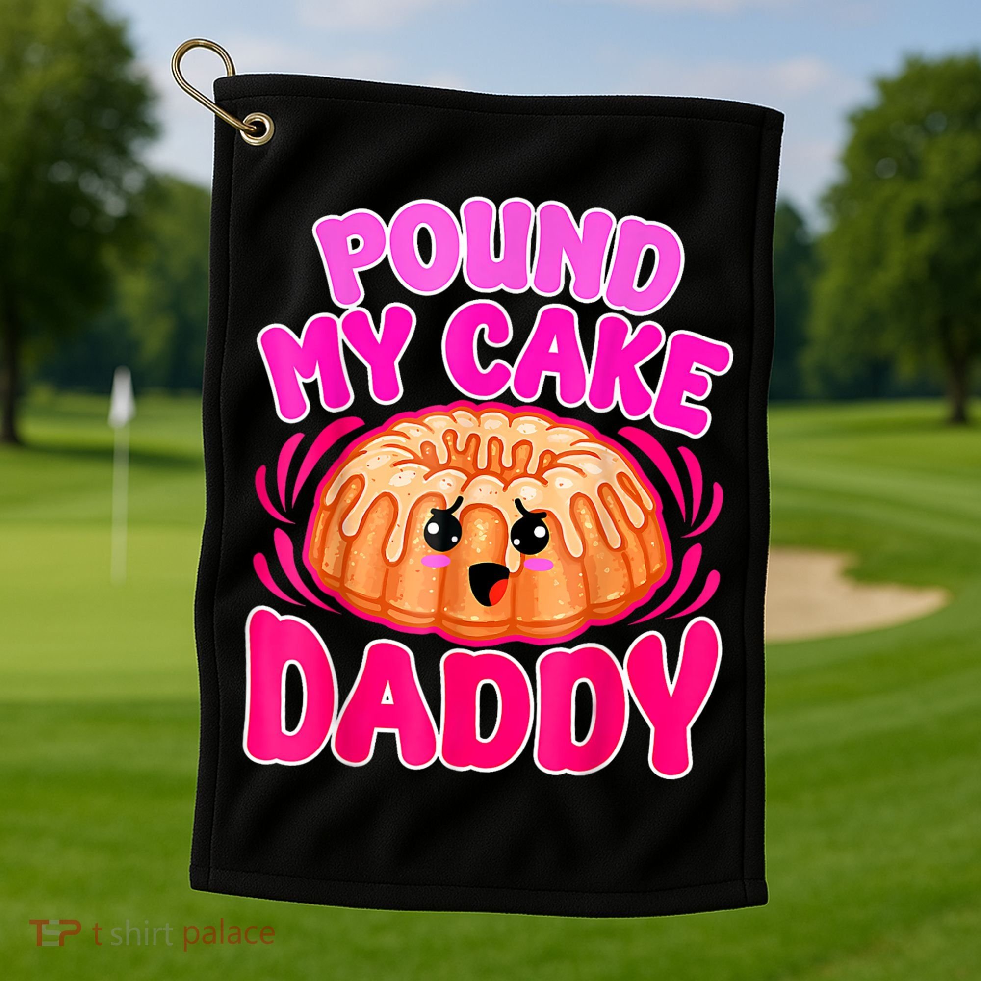 Inappropriate Pound My Cake Daddy Embarrassing Golf Towel