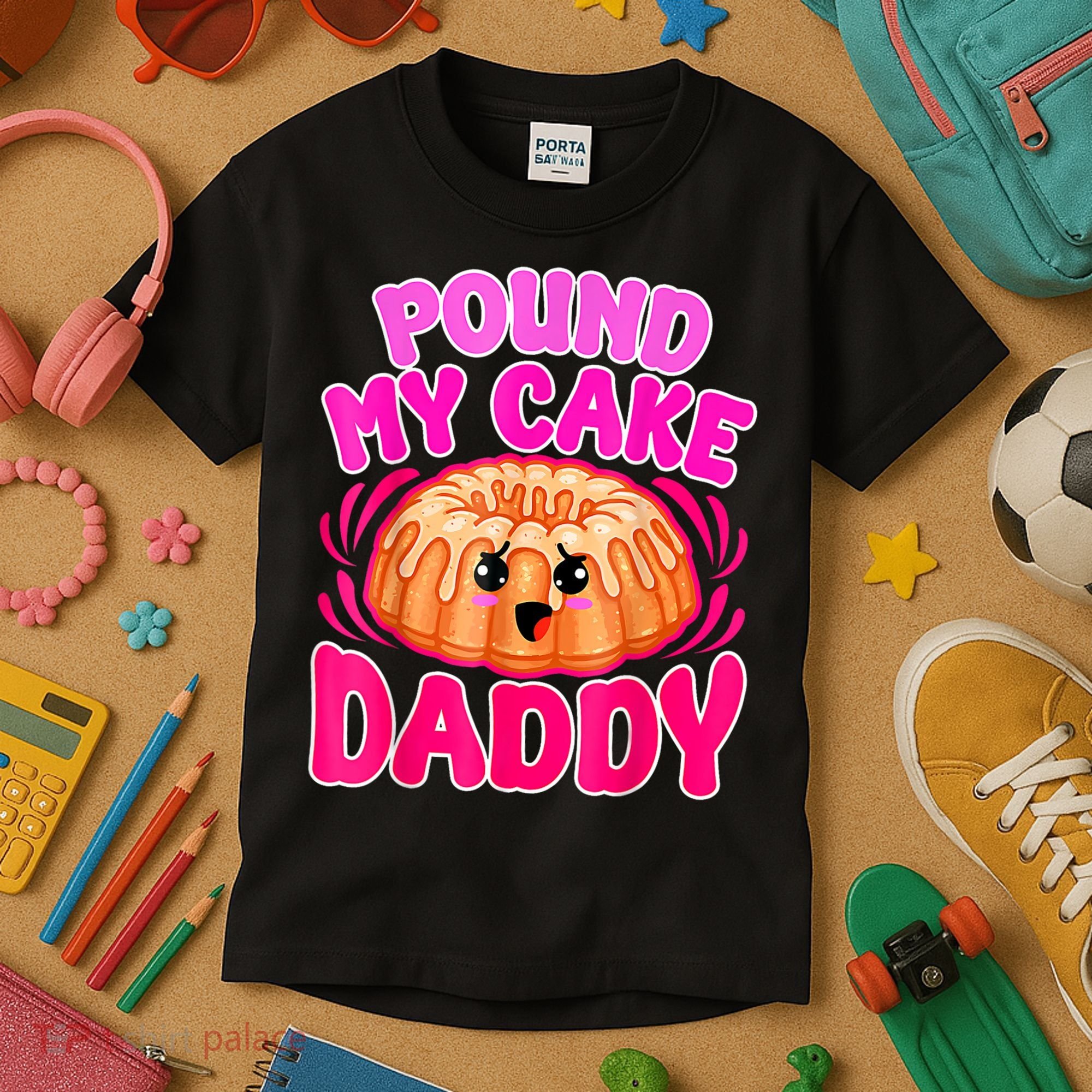 Inappropriate Pound My Cake Daddy Embarrassing Kids T-Shirt
