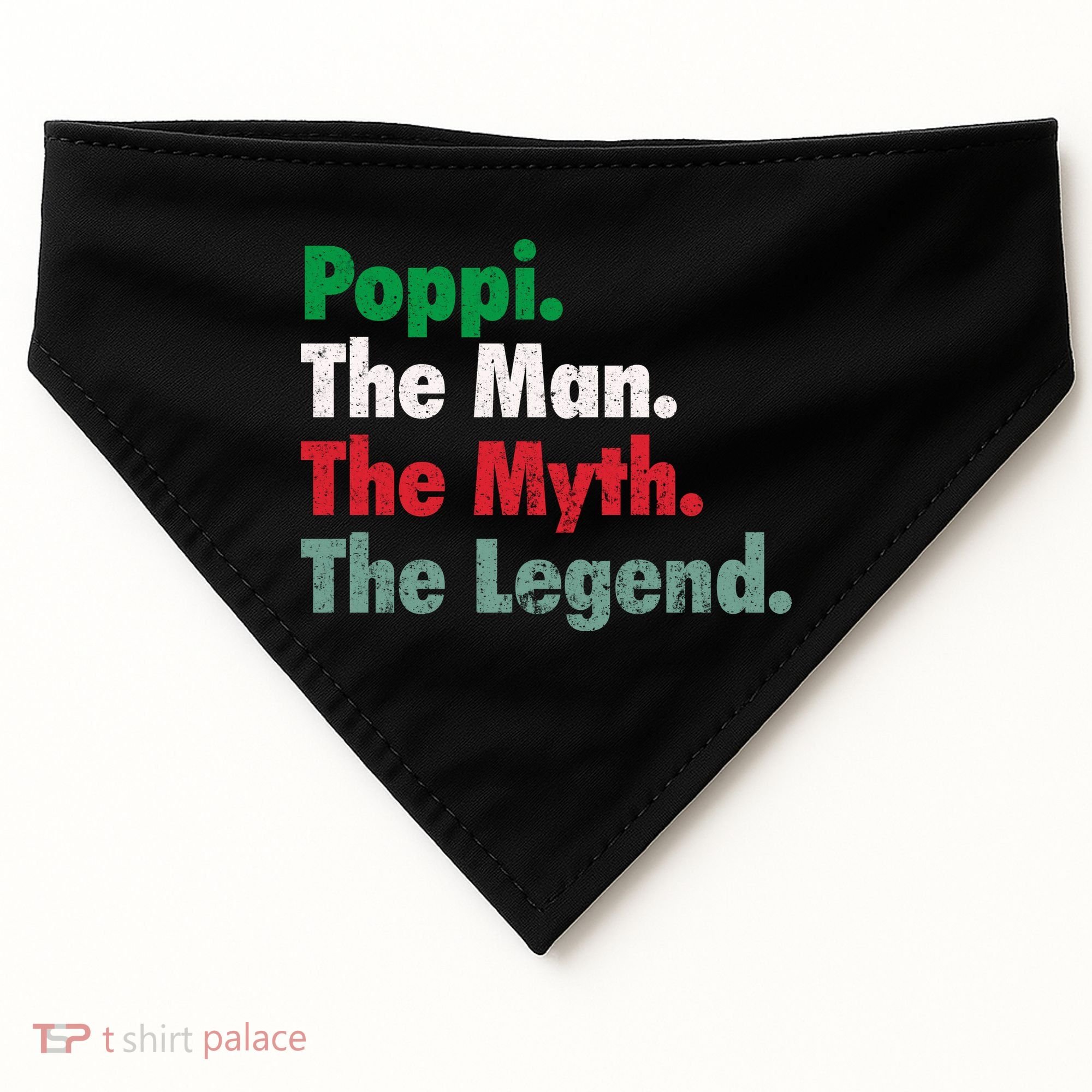 Italian Poppi Man Myth Legend Father Dad Uncle USA-Made Doggie Bandana
