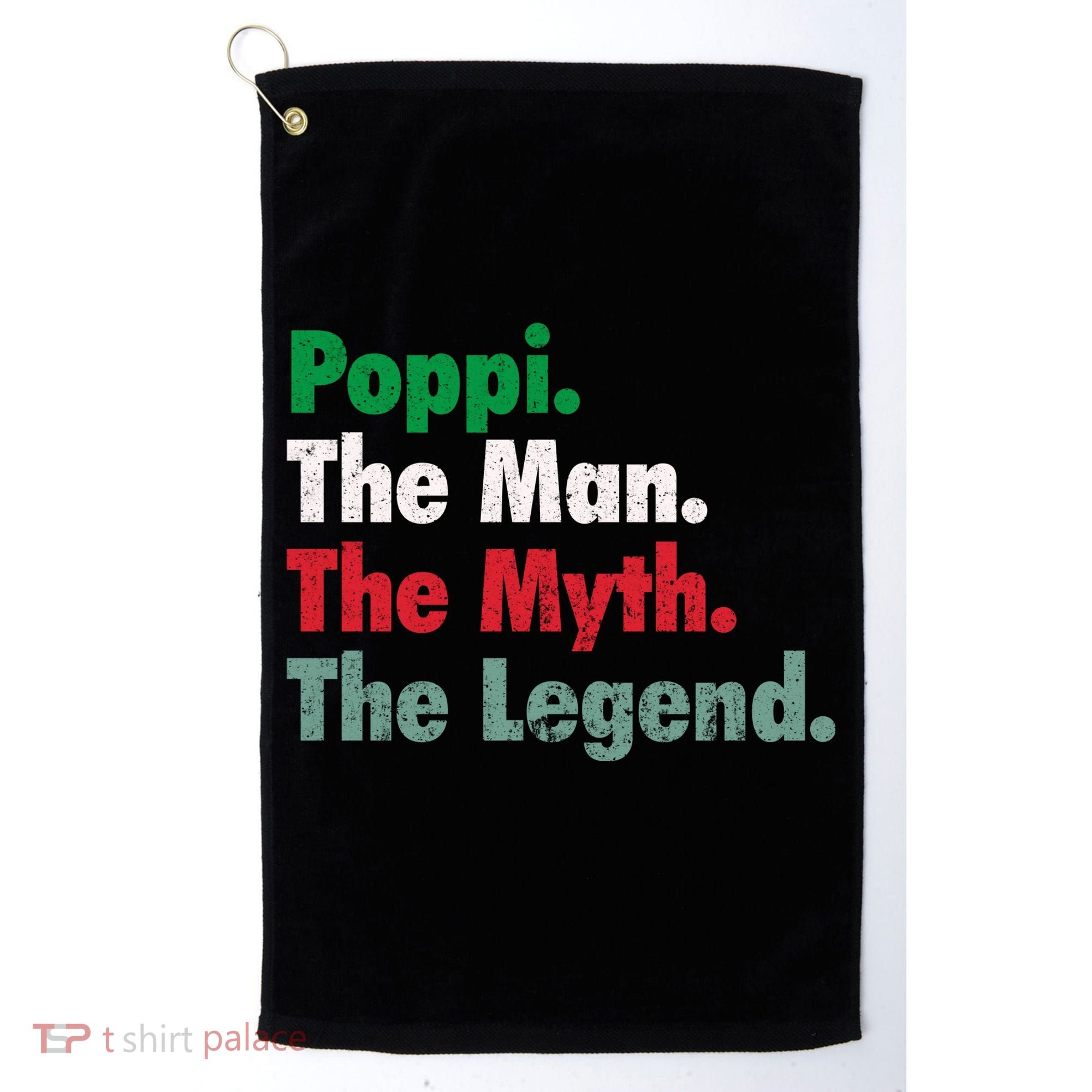 Italian Poppi Man Myth Legend Father Dad Uncle Golf Towel