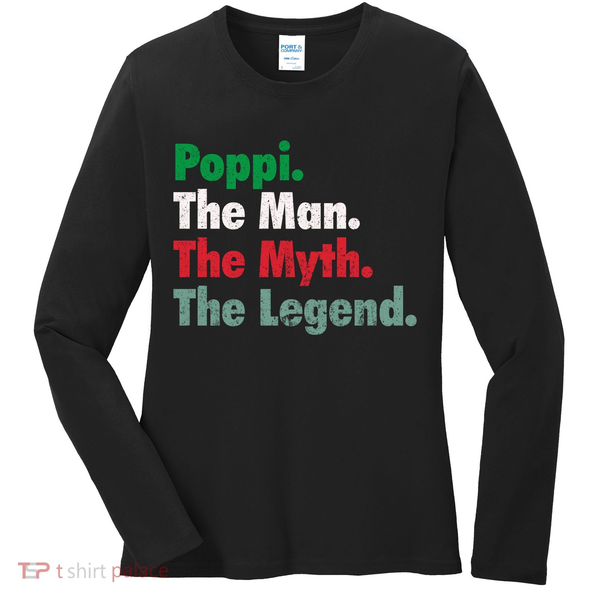 Italian Poppi Man Myth Legend Father Dad Uncle Women's Long Sleeve Shirt