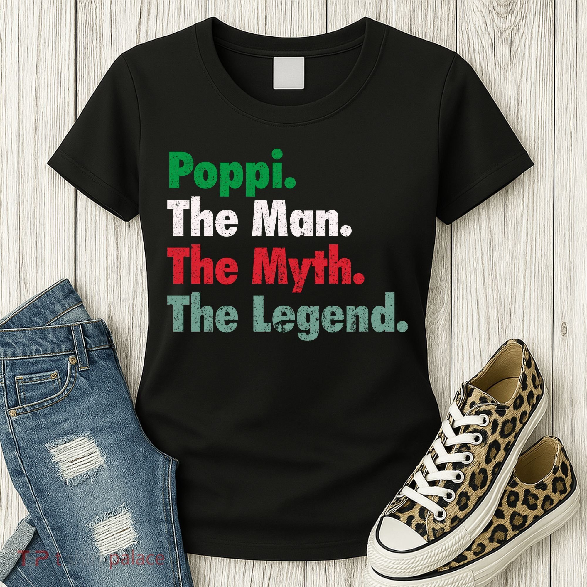 Italian Poppi Man Myth Legend Father Dad Uncle Women's T-Shirt