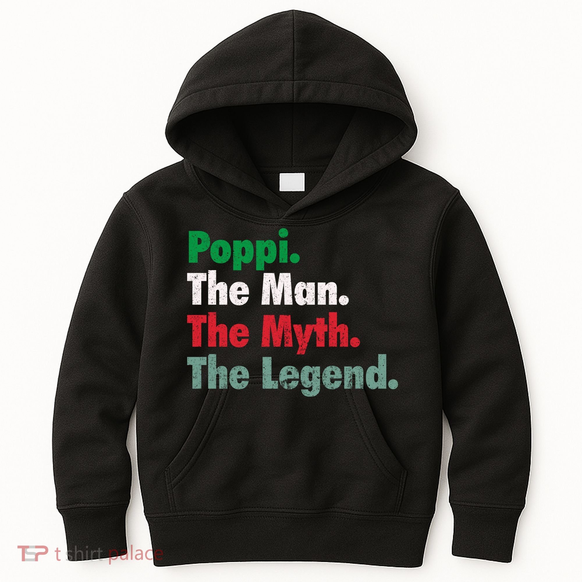 Italian Poppi Man Myth Legend Father Dad Uncle Kids Hoodie