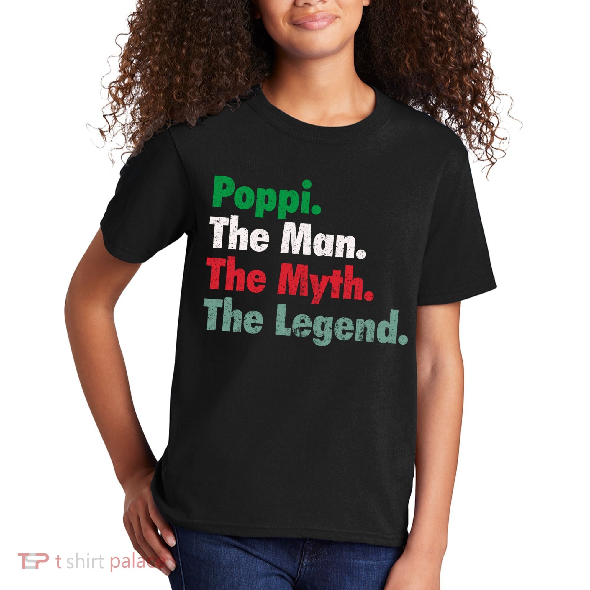 Italian Poppi Man Myth Legend Father Dad Uncle Kids T-Shirt