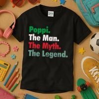 Italian Poppi Man Myth Legend Father Dad Uncle Kids T-Shirt thumb 3
