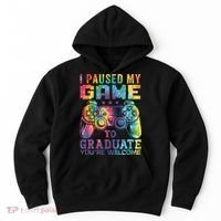 I Paused My Game To Graduate Video Gamer Graduation Men Boy Hoodie thumb 0