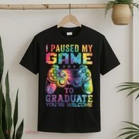 I Paused My Game To Graduate Video Gamer Graduation Men Boy T-Shirt thumb 2
