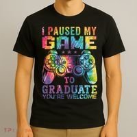 I Paused My Game To Graduate Video Gamer Graduation Men Boy T-Shirt thumb 3