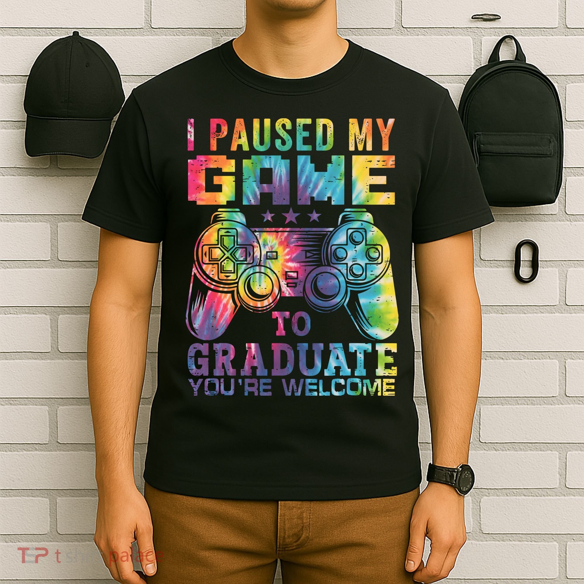 I Paused My Game To Graduate Video Gamer Graduation Men Boy T-Shirt