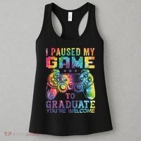 I Paused My Game To Graduate Video Gamer Graduation Men Boy Women's Tank Top thumb 3