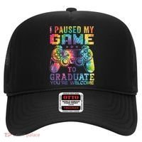 I Paused My Game To Graduate Video Gamer Graduation Men Boy Hat thumb 0