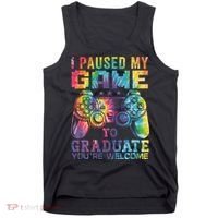 I Paused My Game To Graduate Video Gamer Graduation Men Boy Tank Top thumb 0