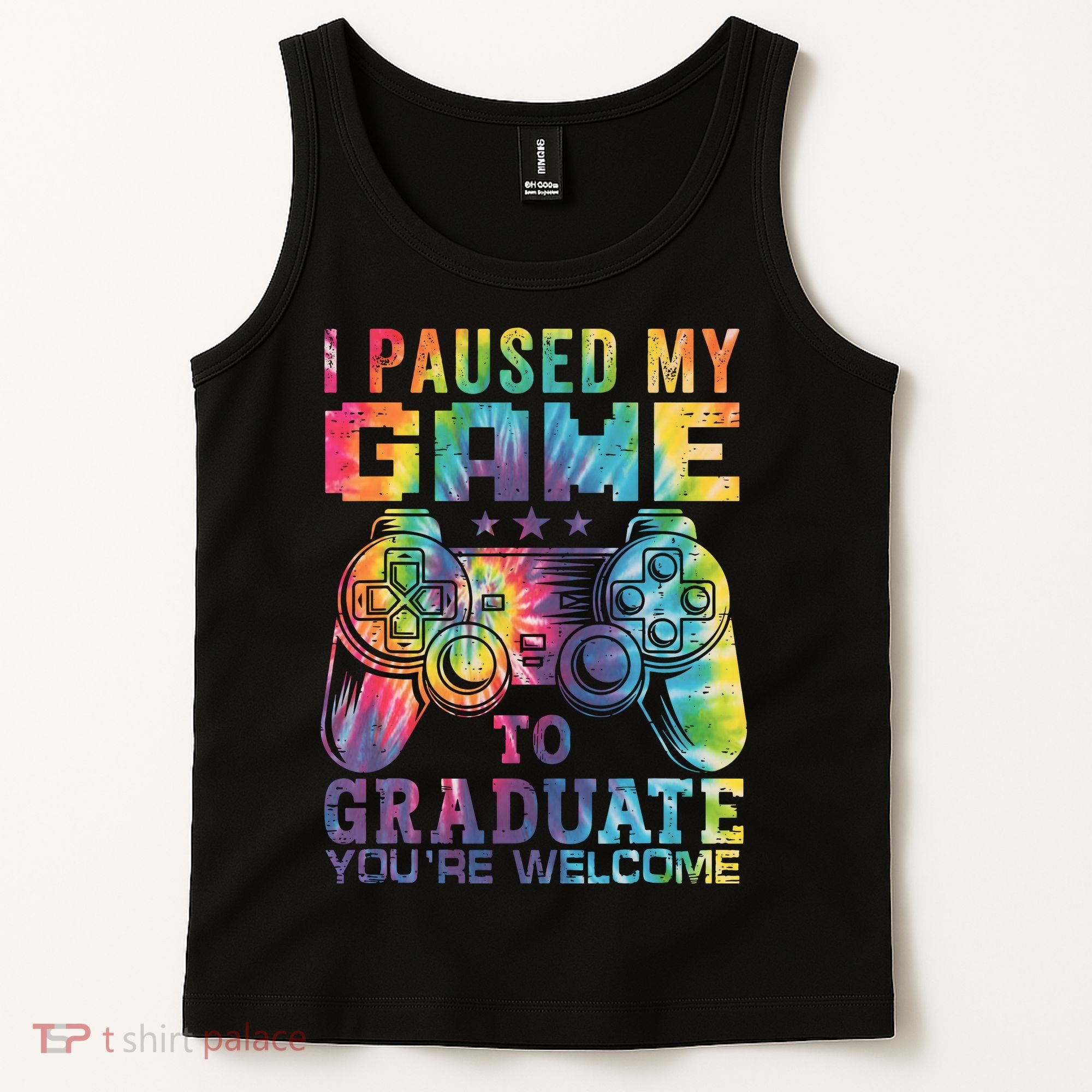 I Paused My Game To Graduate Video Gamer Graduation Men Boy Tank Top