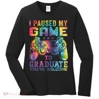 I Paused My Game To Graduate Video Gamer Graduation Men Boy Women's Long Sleeve Shirt thumb 0