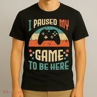 I Paused My Game To Be Here Funny Gamer Retro Vintage T-Shirt thumb 3